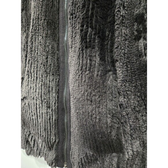 Women's Etcetera Size S Black Zip Up Faux Fur Cashmere Blend Vest - Picture 3 of 6